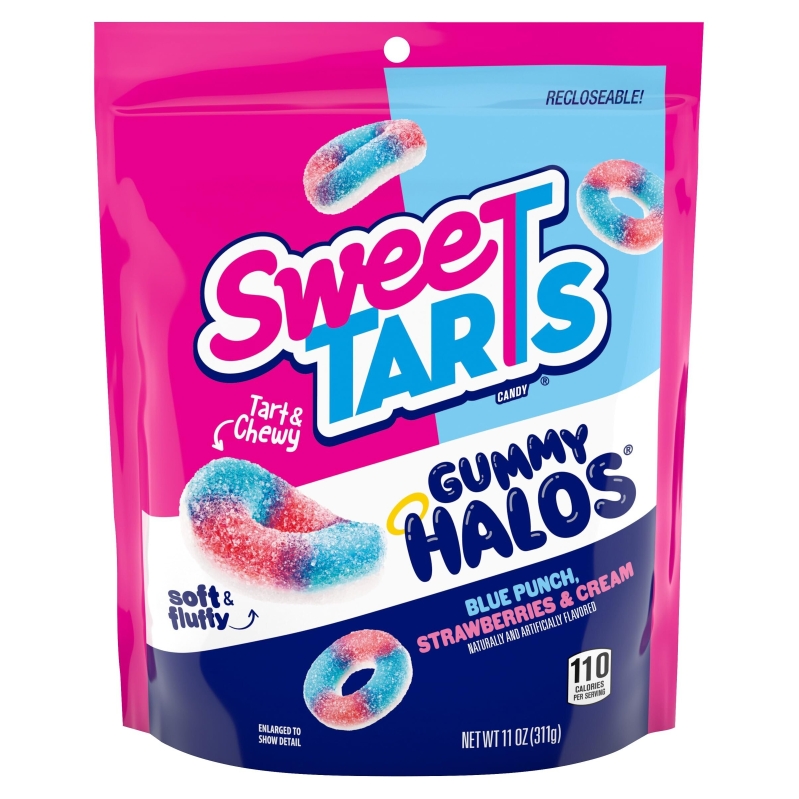 SweeTARTS Gummy Halos - Blue Punch and Strawberries and Cream