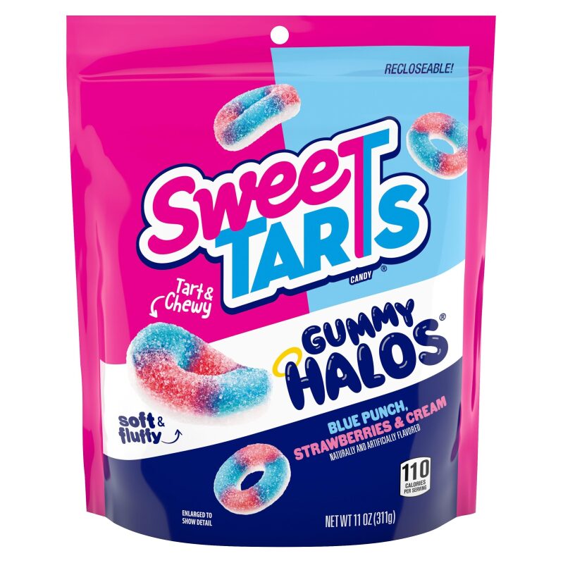 SweeTARTS Gummy Halos - Blue Punch and Strawberries and Cream
