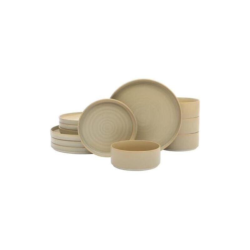 Elegant Gibson Elite Echo Bay 12-Piece Porcelain Ceramic Dinnerware Set