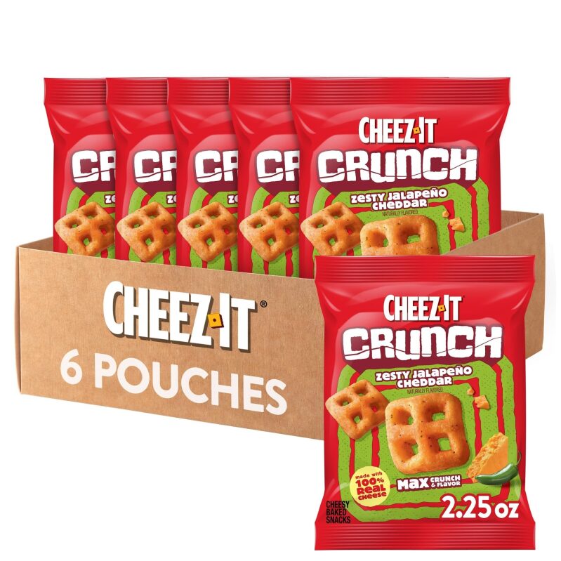 Cheez-It Crunch Zesty Jalapeno Cheddar Baked Snacks - Spicy Cheese Delight