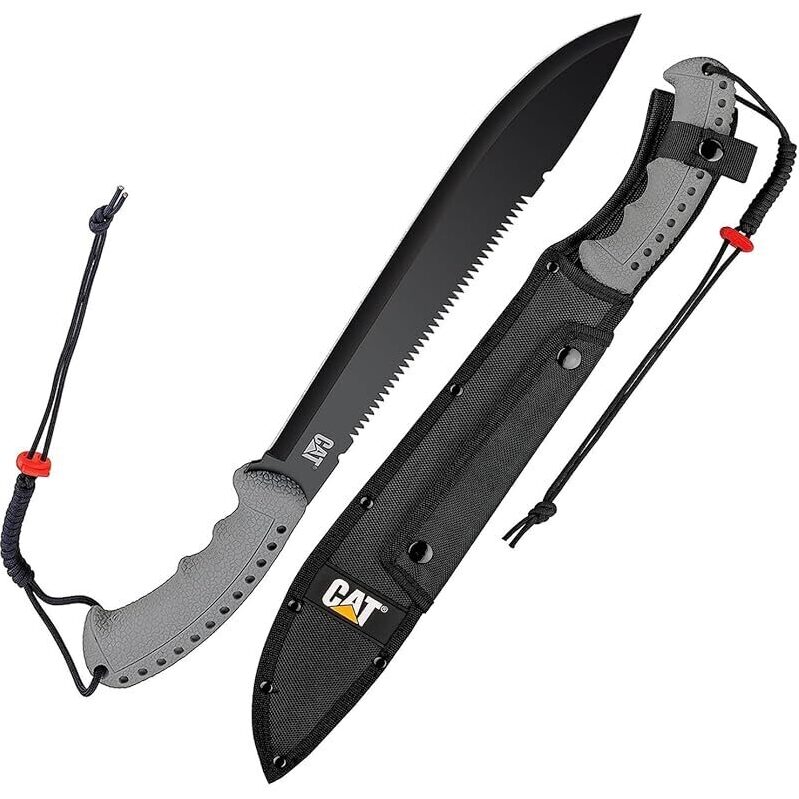 CAT Latin 21-Inch Machete: Ultimate Wilderness Tool with Shoulder Strap Sheath