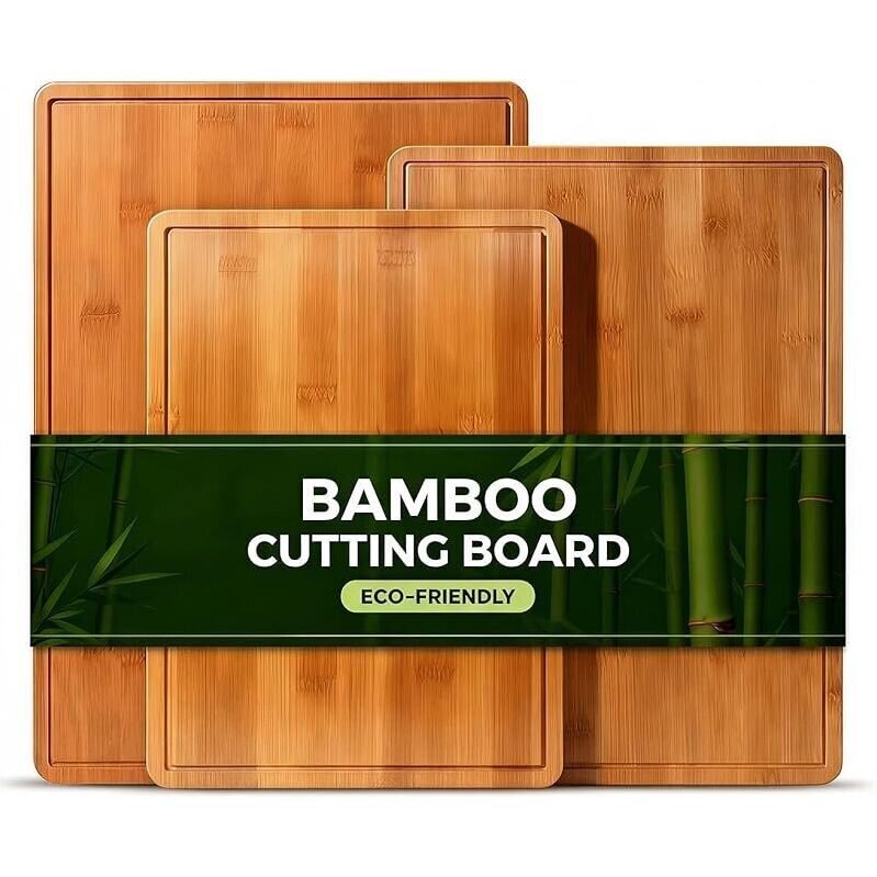 Zarler Carbonized Bamboo Cutting Boards Set of 3