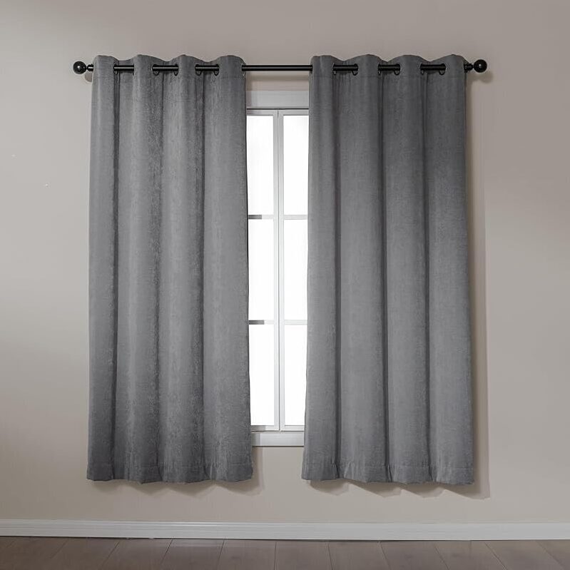Amazon Basics Chenille Room Darkening Curtains - Enhance Privacy & Decor