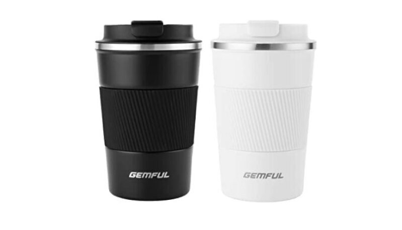 Leak Proof Coffee Travel Mug with Lid 13 oz Insulated Vacuum Stainless Steel Coffee Tumbler Spill Proof for Hot Cold Drinks