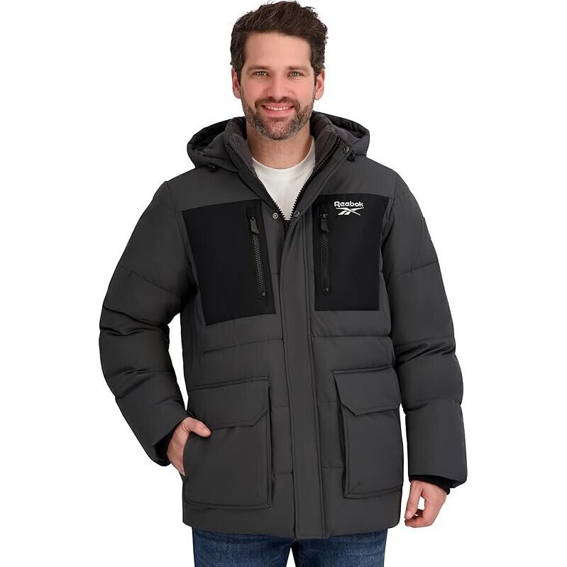 Reebok Men's Puffer Parka Heavyweight Jacket - Ultimate Winter Warmth