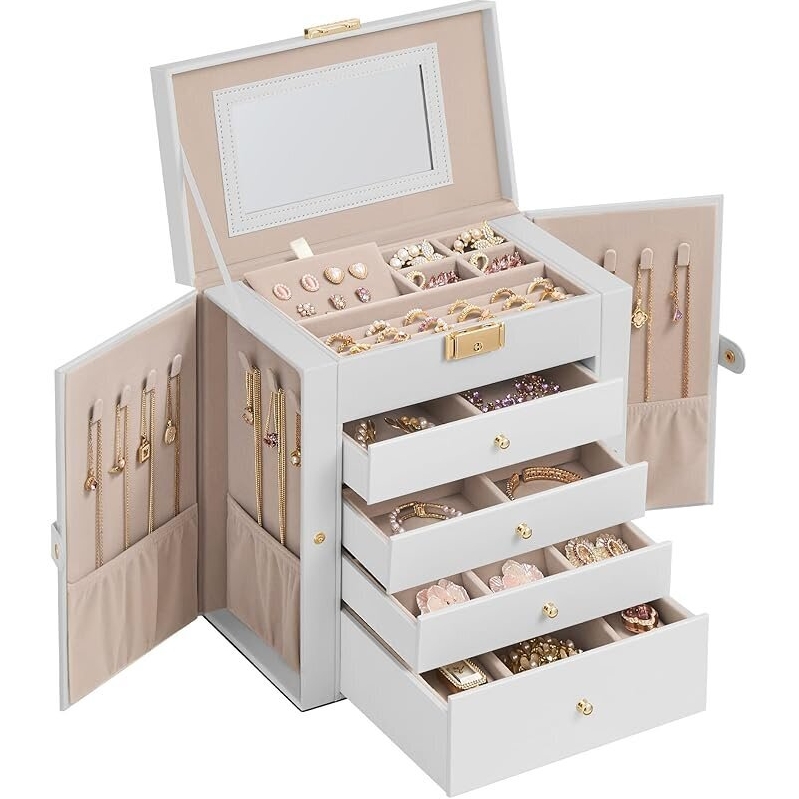 5-Layer Jewelry Box Organizer with 4 Drawers - Premium Storage Solution