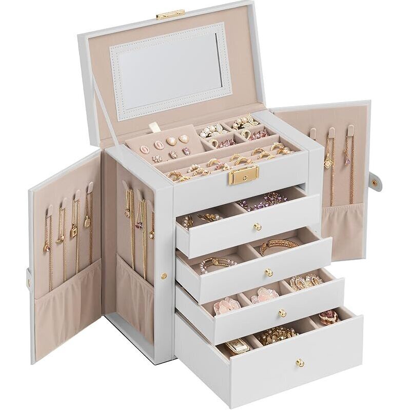 5-Layer Jewelry Box Organizer with 4 Drawers - Premium Storage Solution
