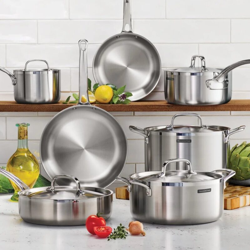 Costco Exclusive: Tramontina 12-piece Tri-Ply Clad Stainless Steel Cookware Set