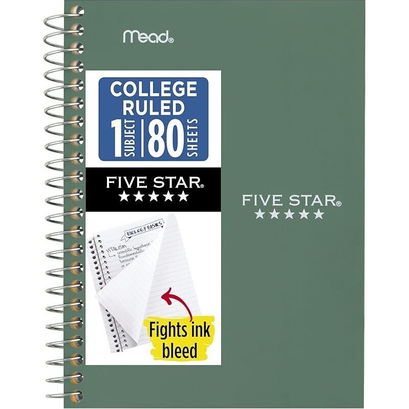 Compact Five Star Notebook - Ideal for On-the-Go Note-Taking