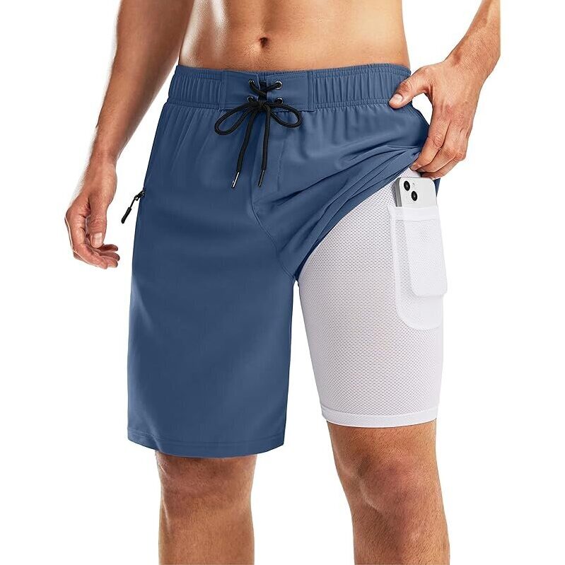 Pinkbomb 9-inch Men's Swim Trunks with Compression Liner