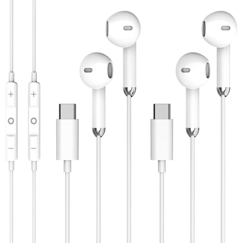 2-Pack Tiloqua Wired USB-C Headphones with Microphone