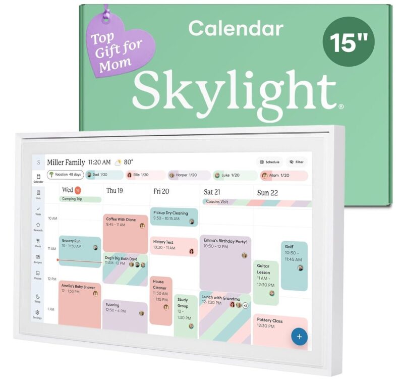 Skylight Smart Electronic Calendar - 15 Inch Interactive Family Organizer