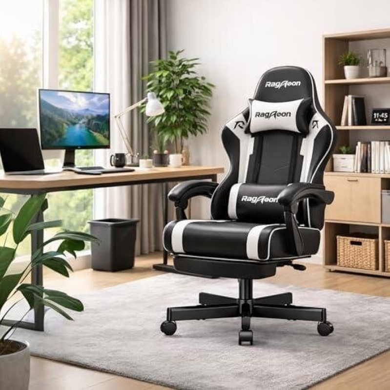 Ergonomic Gaming Chair with Footrest - 76% OFF