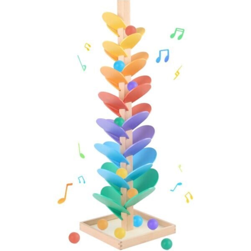 Colorful Wooden Marble Run Toy - 56% Off, Ideal for 3-5 Year Olds