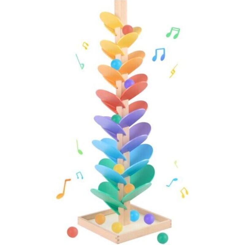 Colorful Wooden Marble Run Toy - 56% Off, Ideal for 3-5 Year Olds