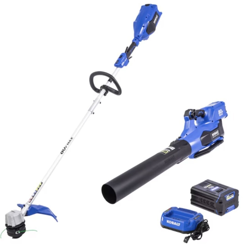 Kobalt 24-Volt Cordless Battery String Trimmer and Leaf Blower Kit for $109