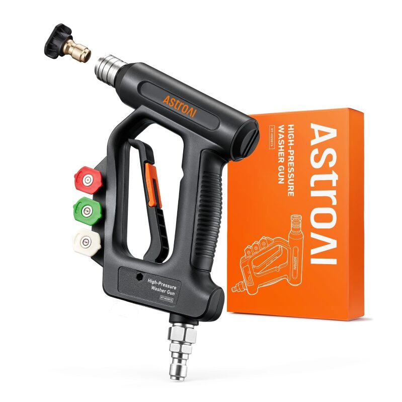 AstroAI High-Pressure Washer Gun with Swivel, 4 Nozzles - Powerful Cleaning Solution