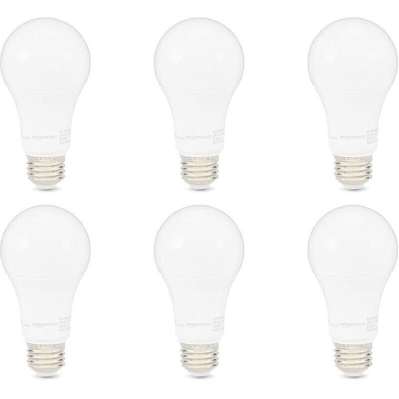 6-Pack Amazon Basics A19 LED Light Bulbs, 100 Watt Equivalent