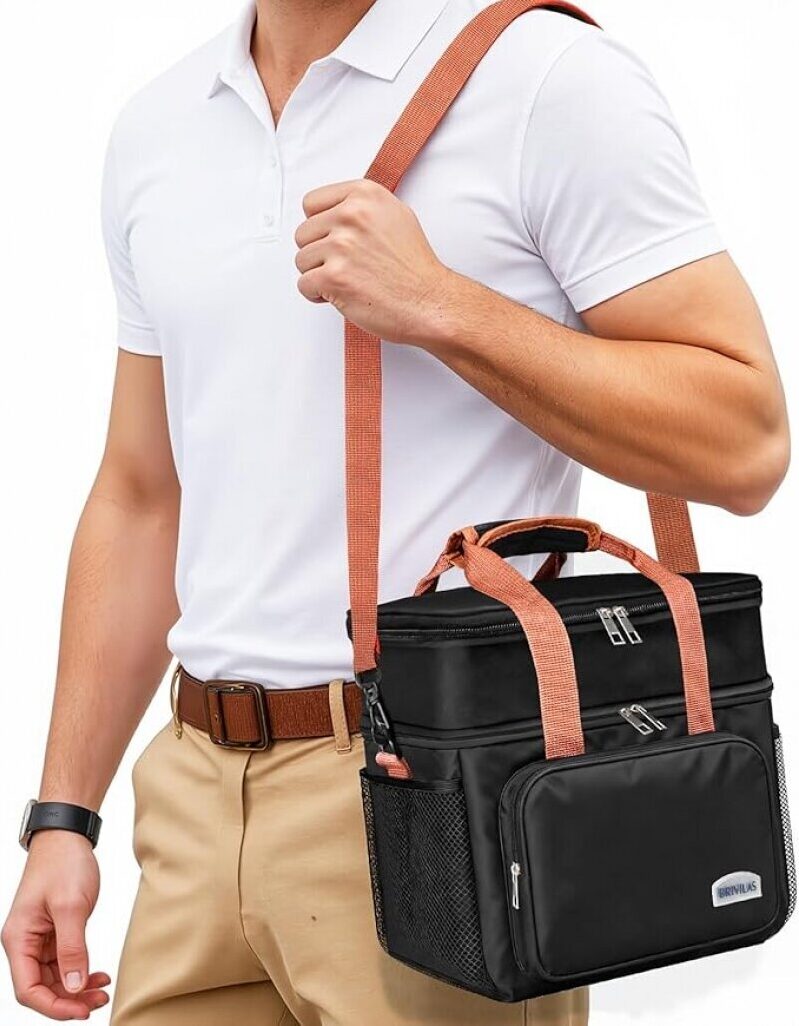 OrbitShell Double Deck Lunch Bag - 12L Insulated Leakproof Lunch Box