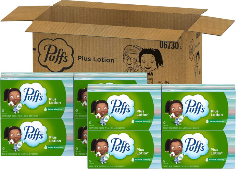 Puffs Plus Lotion Tissues - 8 Packs, Prime Eligible