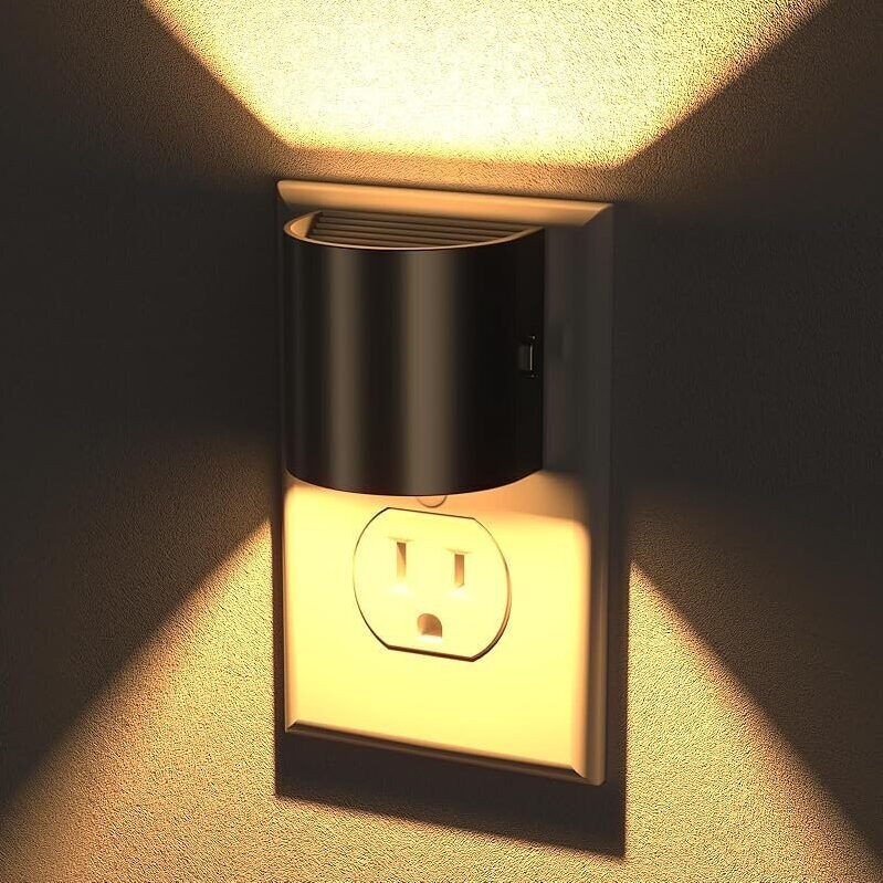 2-Pack HaloNite LED Night Lights Plug into Wall - Gentle 3000K Warm Glow
