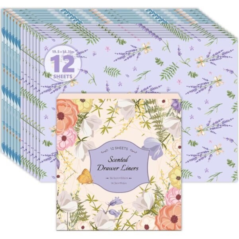 SCENTORINI Scented Drawer Liners - Lavender & Baby Powder, 24 Sheets, 45% Off