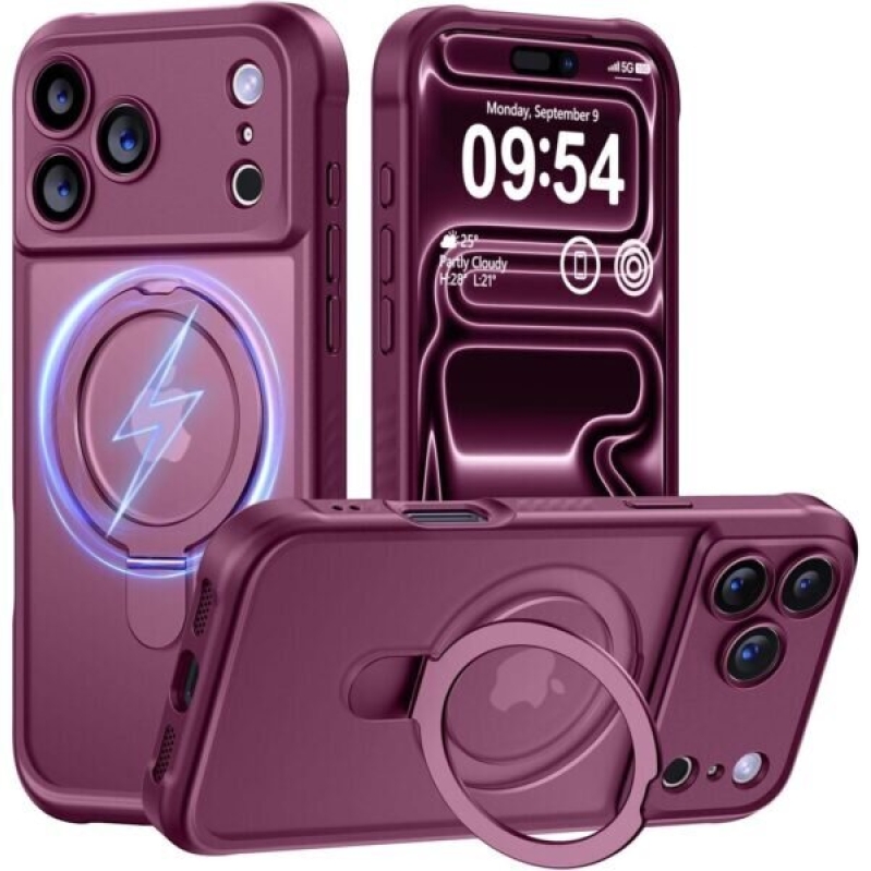 MOCCA Design iPhone 17 Pro Case: Premium Translucent Matte Cover with Magsafe Ring Stand