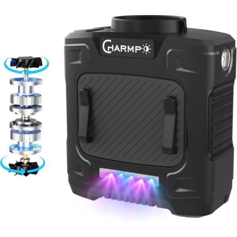 CHARMP Portable Belt Fan - High-Speed Jobsite Fan with Long Battery Life