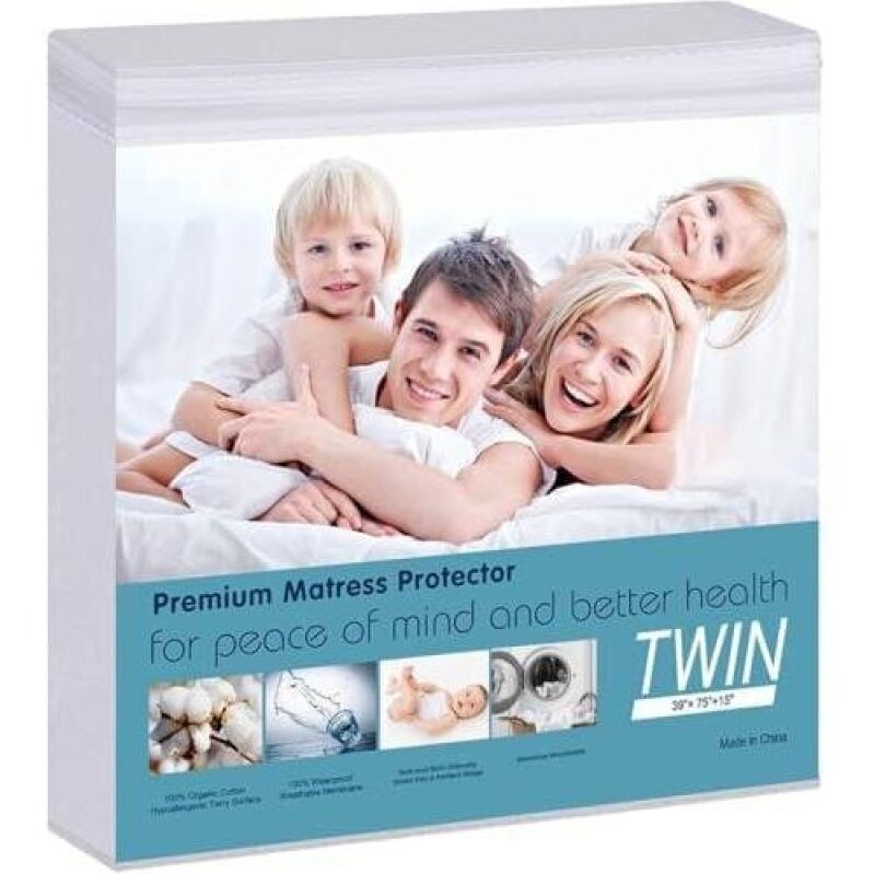 Twin Size Mattress Protector for Better Health and Sleep Quality - 50% OFF