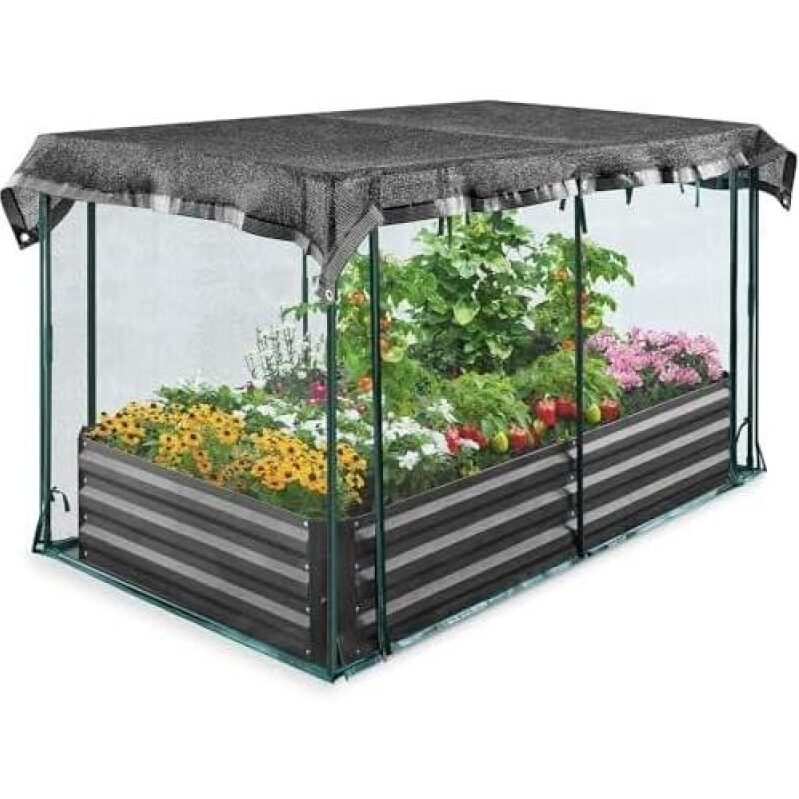50% OFF - Durable Zinc-Coated Planter Box with Protection Net & Shade Cover