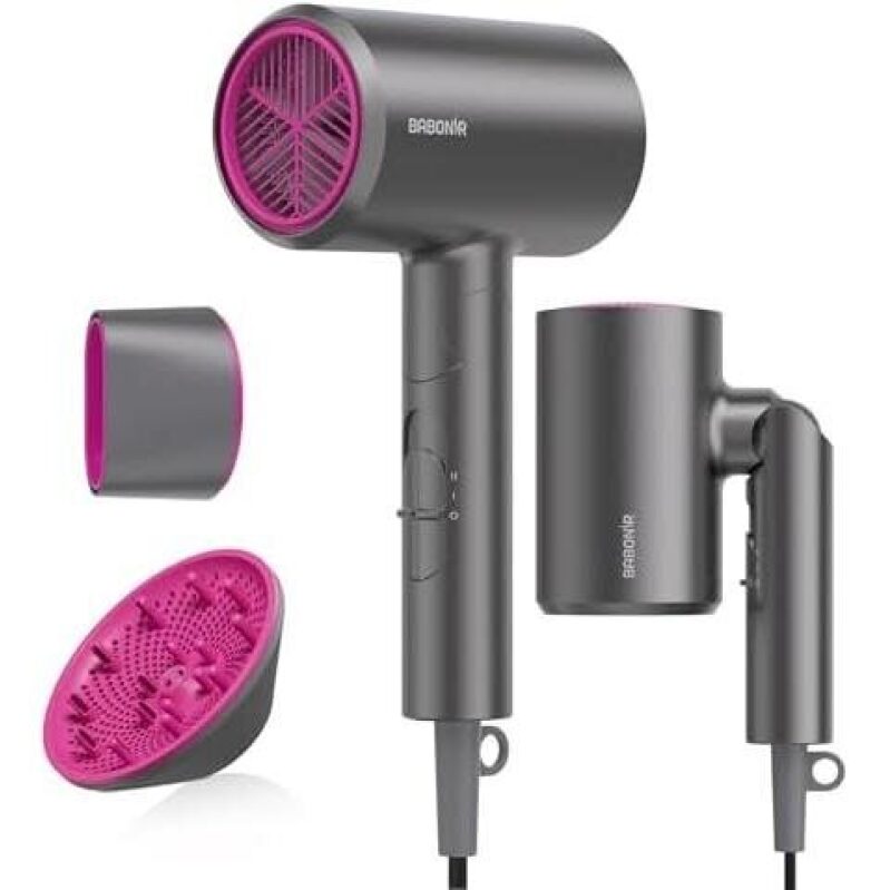 BABONI Women's 1875W Lightweight 3-Speed Folding Hair Dryer