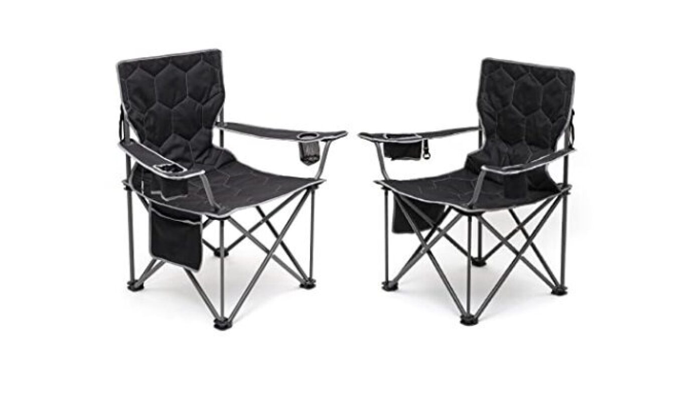 Heavy Duty Padded Camping Chairs for Adults - 2 Pack