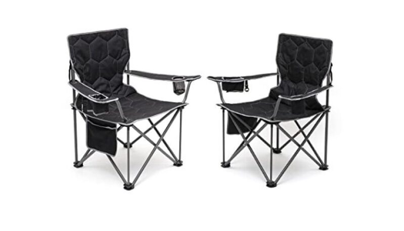 Heavy Duty Padded Camping Chairs for Adults - 2 Pack