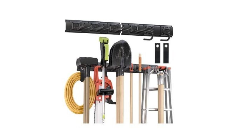 32-Inch Adjustable Wall Tool Rack with Heavy-Duty Hooks - Perfect for Garage Storage