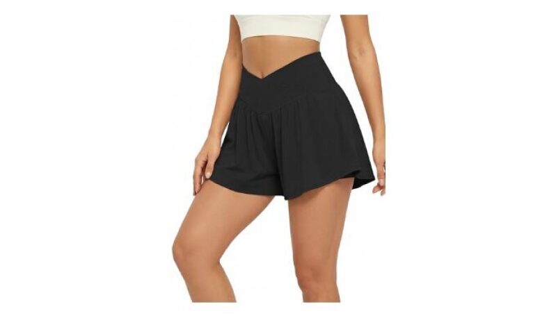 gaimoliso Women's High-Waisted Flowy Workout Shorts with Pockets