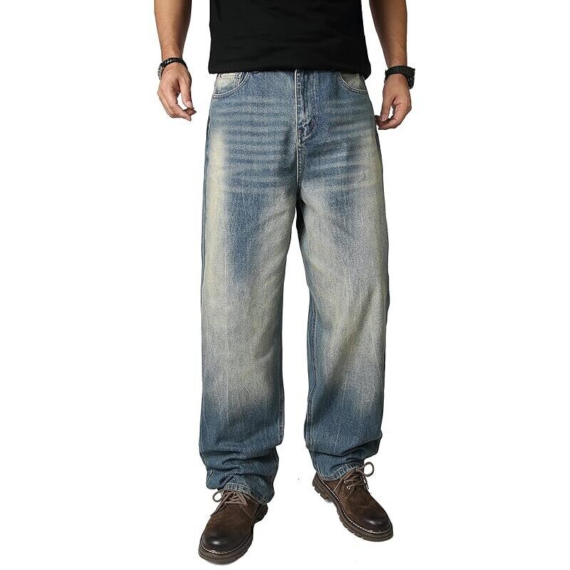 OIIIO Men's Wide Leg Baggy Casual Jean - Unmatched Comfort