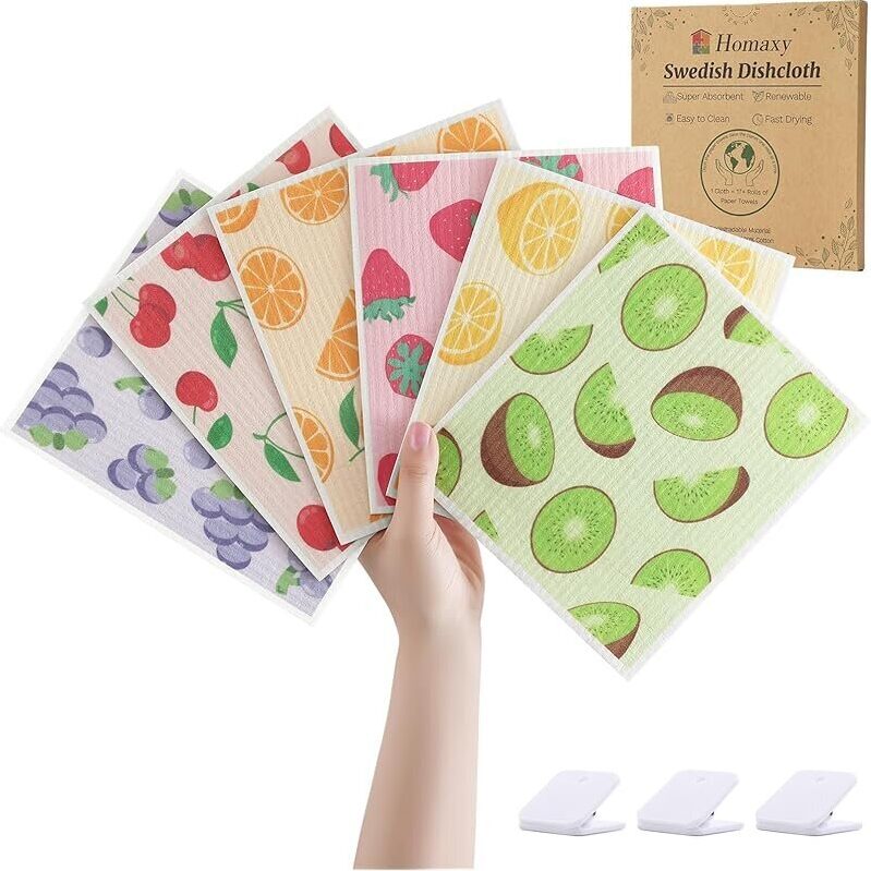 6-Pack Swedish Dishcloths - Eco-Friendly, Durable, and Multipurpose Cleaning Cloths