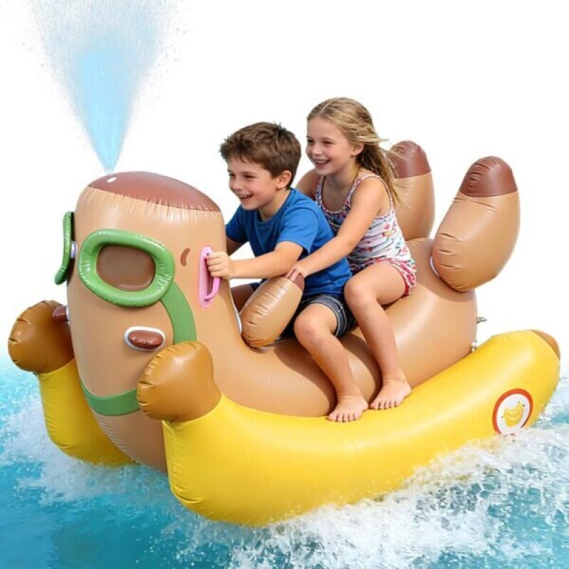 Skirfy 72 Inch Inflatable Pool Float with Garden Water Sprayer - 45% OFF