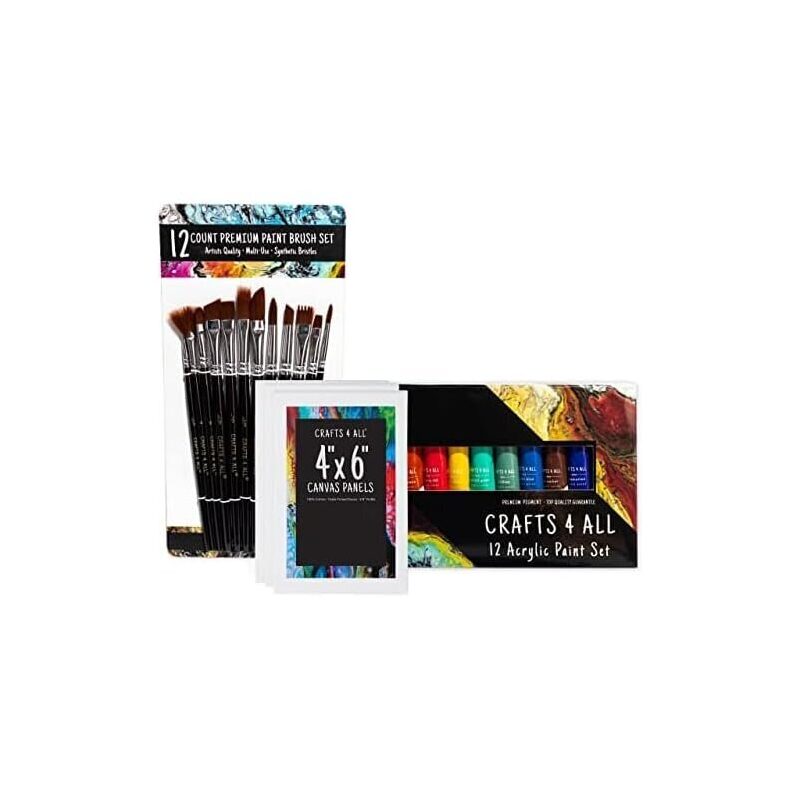 Affordable 28 Piece Acrylic Paint Set Kit (2 Pack) - Ideal for Beginners