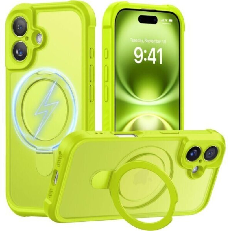 MOCCA Design iPhone 16 Case - Magnetic Invisible Stand, Full Camera Protection, Shockproof