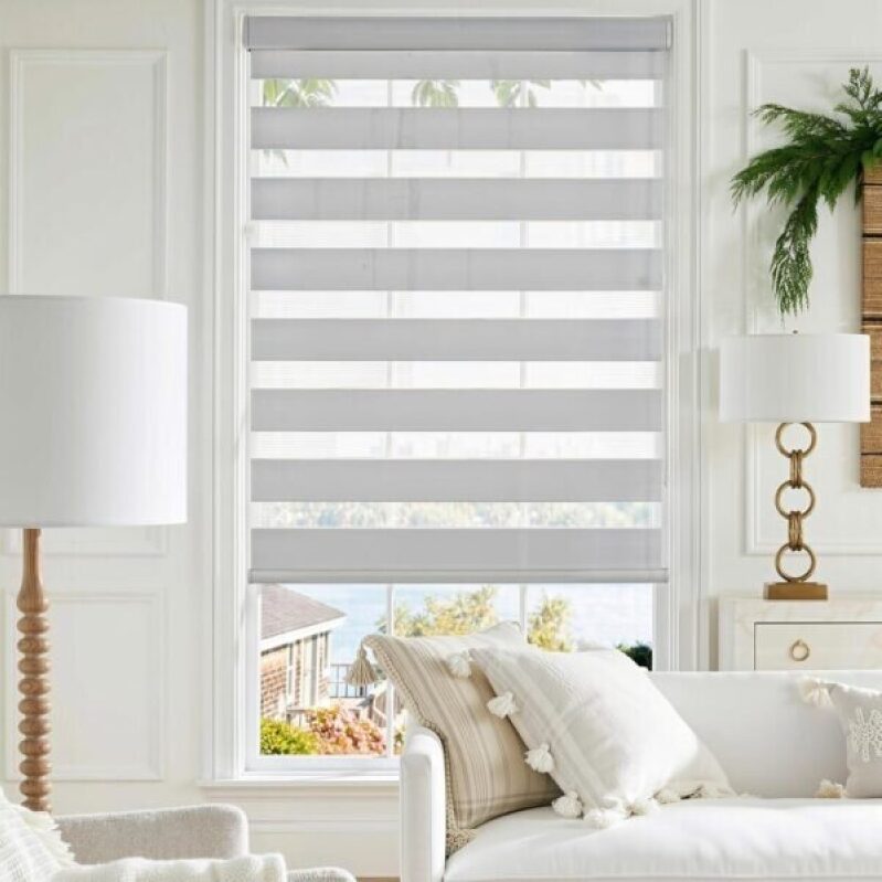 50% Off GHV Corded Zebra Blinds - Dual Layer Privacy Shades for Indoor Windows