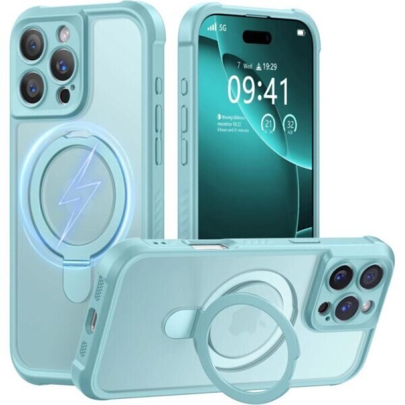 MOCCA Design iPhone 16 Pro Case with Magsafe Stand - Translucent Matte Blue