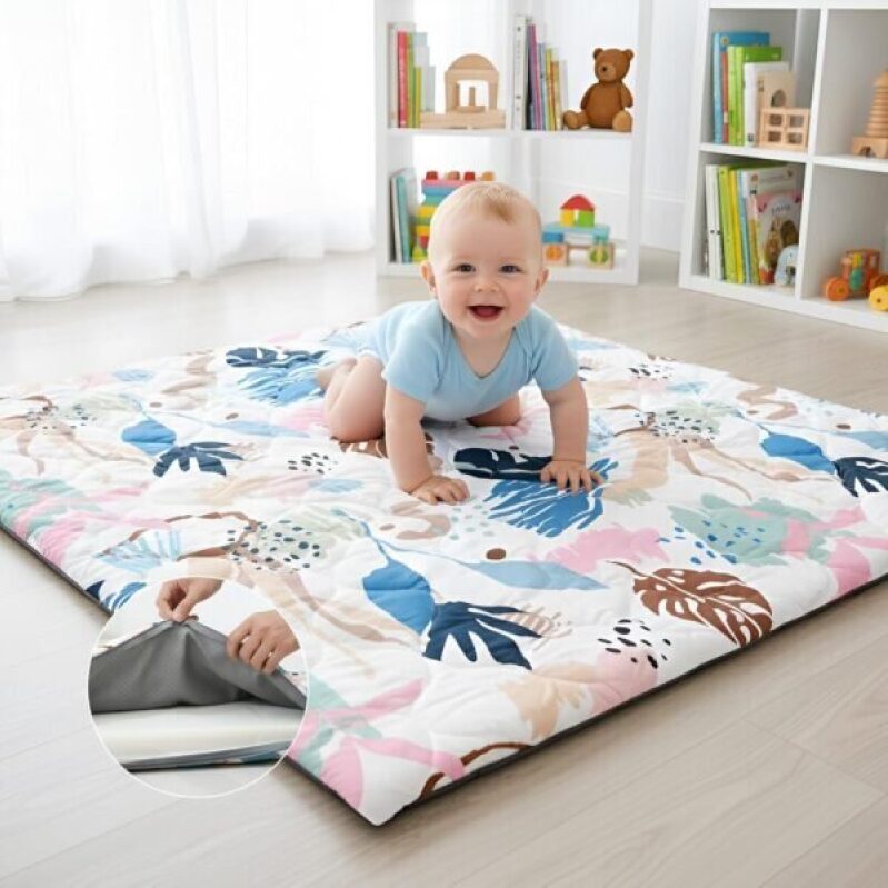 Thick Play Mat for Baby - 50x50cm, Removable & Washable Cover