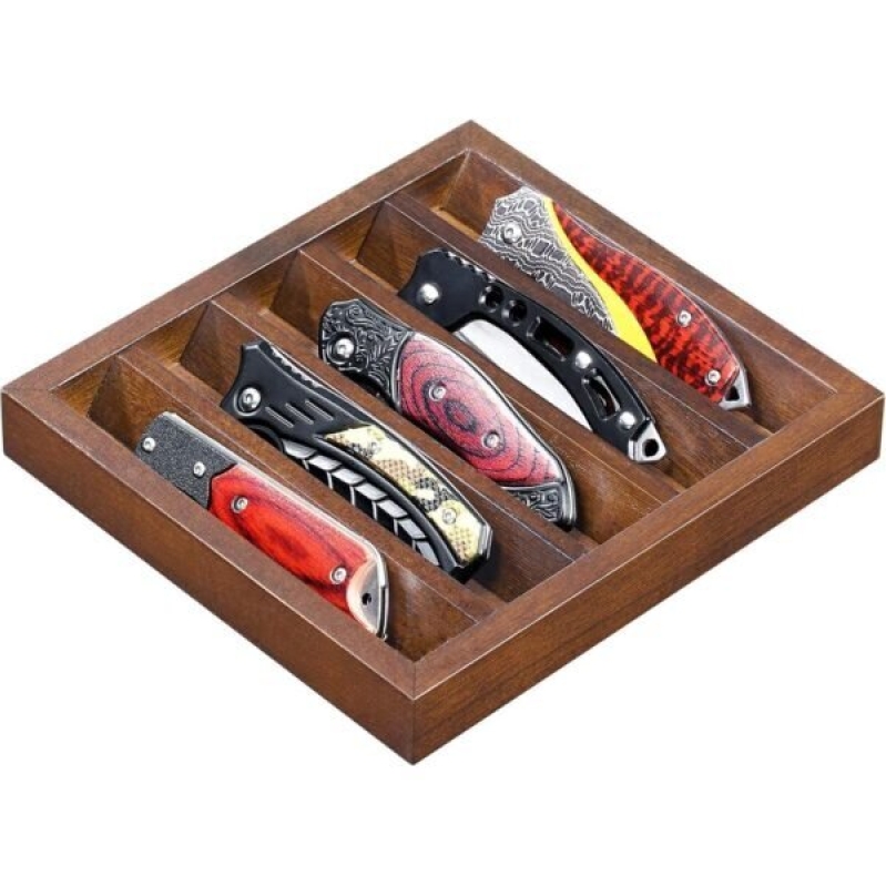 Knife Display Case with Storage for Pocket Knives - Perfect for EDC Flashlights