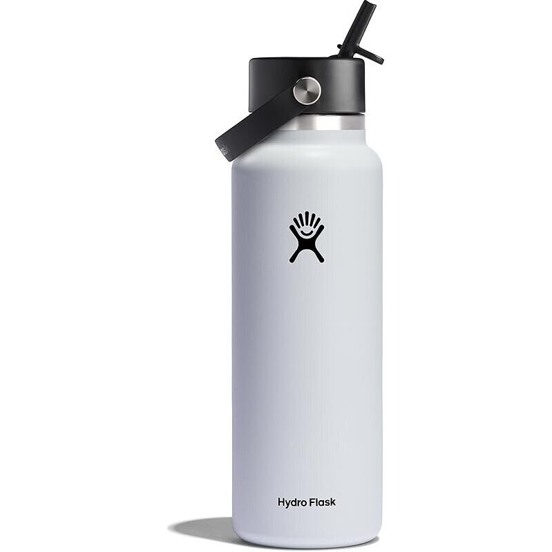 Hydro Flask 40oz Wide Mouth Water Bottle with Flex Straw Cap - Perfect for Hydration