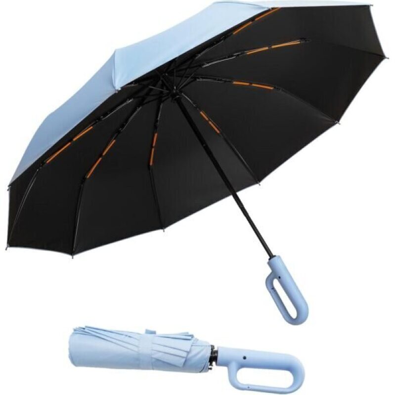 Portable Reverse Folding Umbrella - 46 Inch Windproof Umbrella