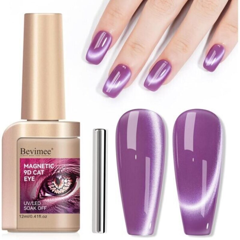 Magnetic Purple Cat Eye Gel Nail Polish - Perfect for DIY Manicures