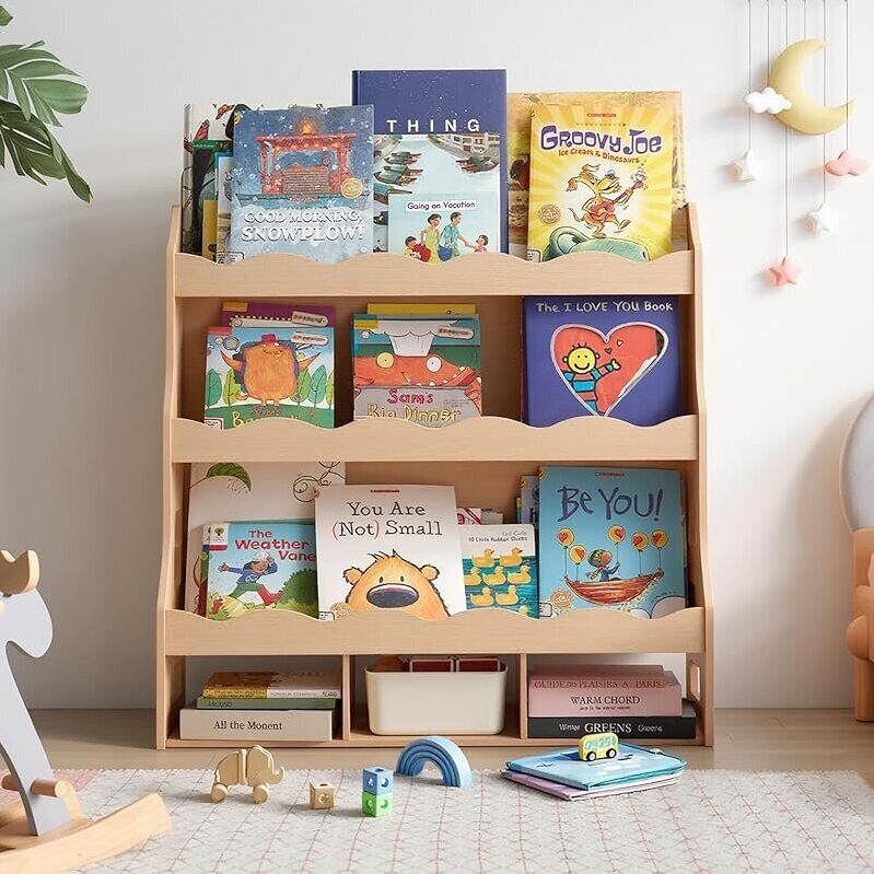 Wiqins 4-Tier Kids Bookshelf - Perfect for Encouraging Reading