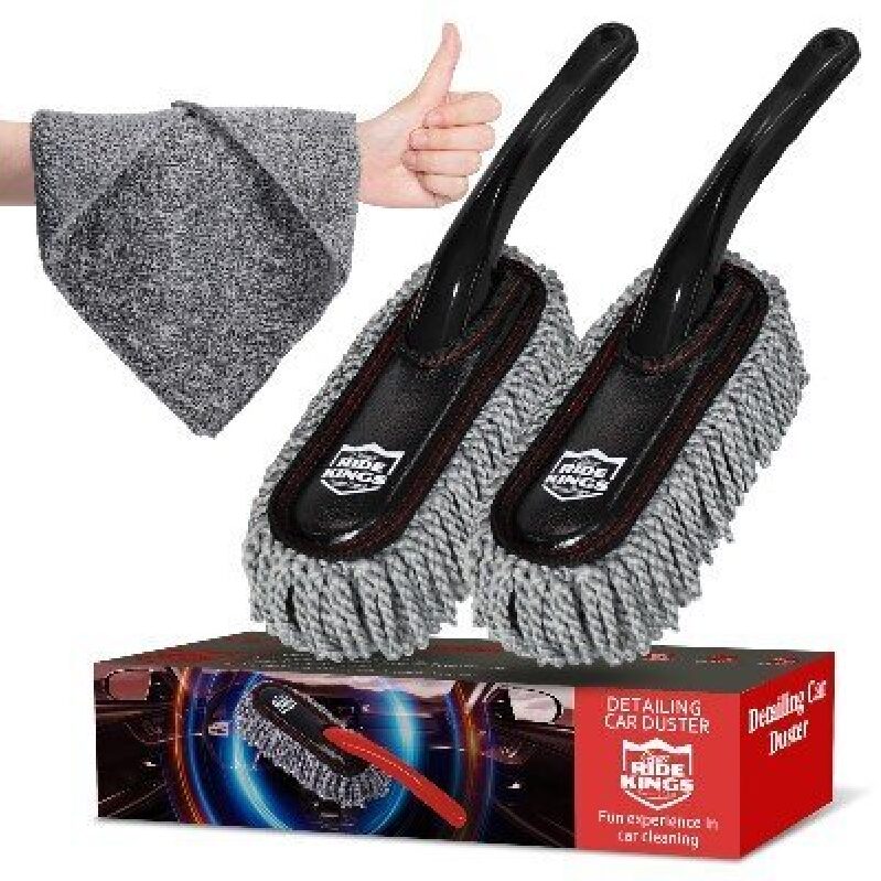 RIDE KINGS Car Detailing Kit - Premium Microfiber Dusters