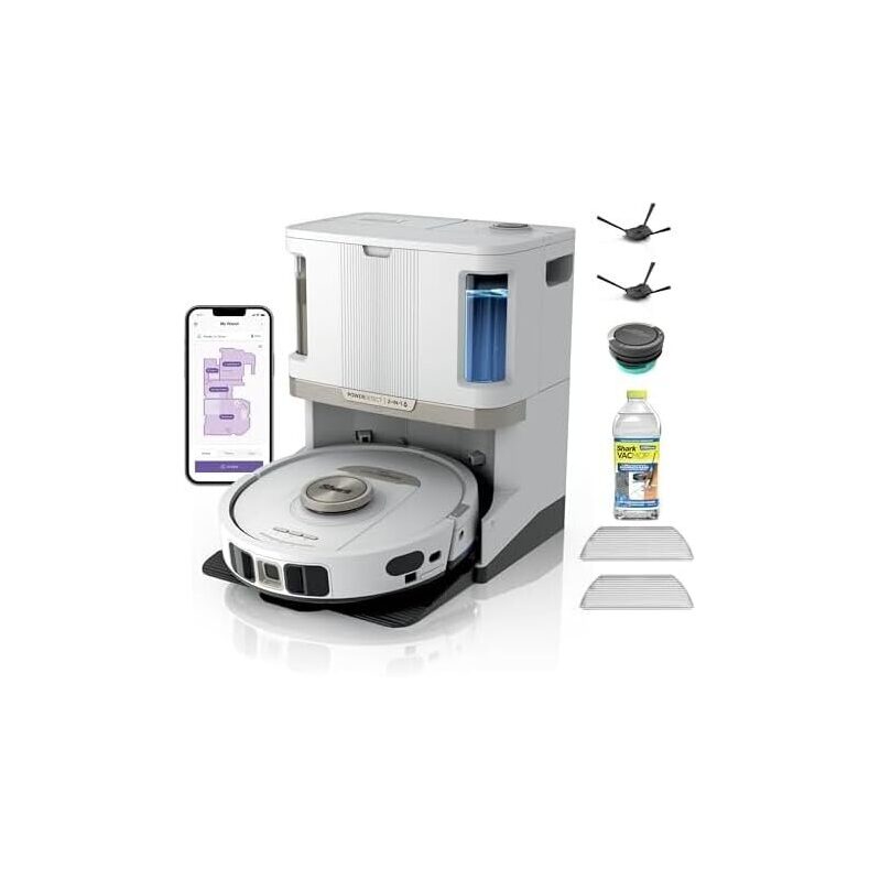 Shark RV2820ZEWH Self-Empty & Self-Clean Robot Vacuum and Mop